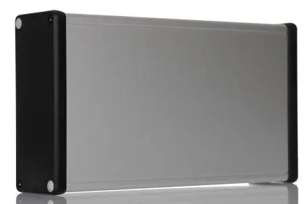 Hammond 1455Q2202; Gehäuse; Aluminium-Strangpressprofil; Hell eloxiert, Schwarz IP54 Breite 125 mm Höhe 52 mm Länge 220