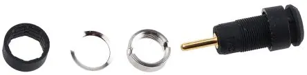 Produktfoto 1 von Staubli 2 mm Buchse Schwarz Buchse für Laborstecker, Kontakt Gold, 600V 10A, Schraubanschluss