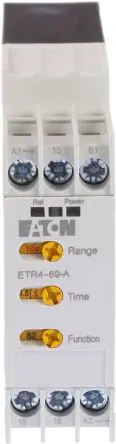 Produktfoto 1 von Eaton ETR4 Zeitrelais, DIN-Hutschiene 240 V dc 24V ac, 240 V ac, 0.05s to 100 h, 1 Kont. Multifunktion, 1-poliger