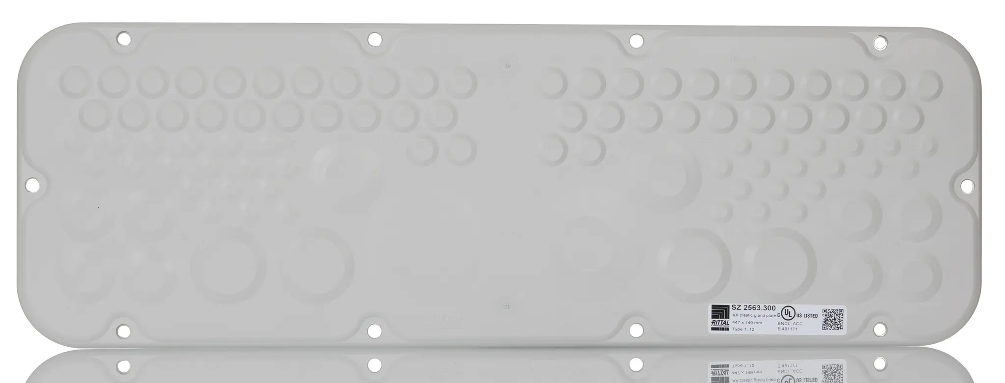 Produktfoto 1 von Rittal Kunststoff Grau Schirmanschlussplatte, 447 mm AX x 149 mm