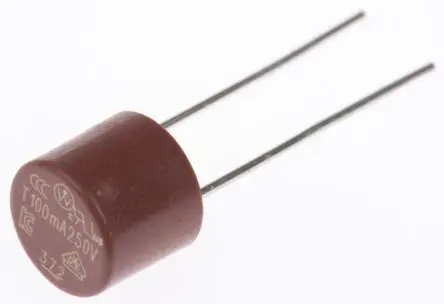 Produktfoto 1 von Littelfuse Nicht zurücksetzbare Sicherung 100mA Radial 250V ac Nylon T 18.8 mm 18.8 mm 8mm 8 mm