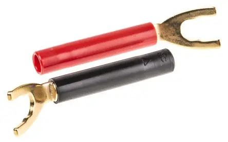 Produktfoto 1 von Staubli Schwarz, Rot Isoliert Gabelkabelschuh B. 8mm, 4 mm