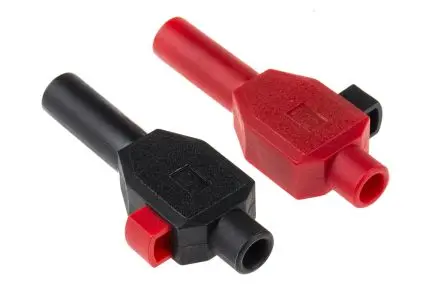 Produktfoto 1 von Staubli 4 mm Stecker Schwarz, Rot Bananenstecker, Kontakt Nickel, 600V 10A Klemme