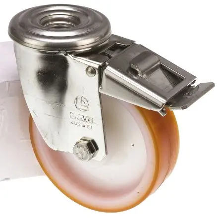 Produktfoto 1 von LAG Drehbar Rolle, Rad ø 100 mm, 150 kg, Ges H. 128 mm, Rad B. 30 mm