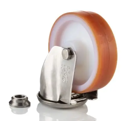 Produktfoto 1 von LAG Drehbar Rolle, Rad ø 100 mm, 150 kg, Ges H. 128 mm, Rad B. 30 mm