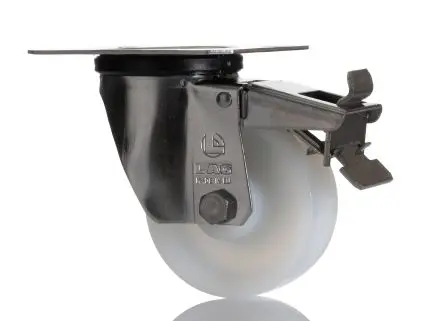 Produktfoto 1 von LAG Gebremst, schwenkbar Rolle, Rad ø 80 mm, 150 kg, Ges H. 106 mm, Rad B. 30 mm