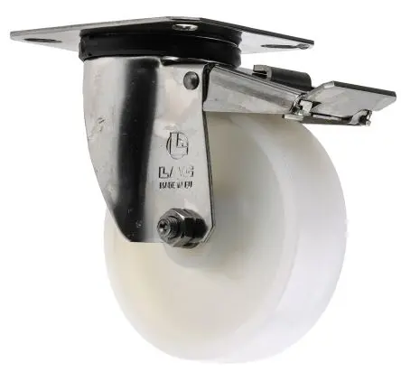 Produktfoto 1 von LAG Gebremst, schwenkbar Rolle, Rad ø 100 mm, 150 kg, Ges H. 128 mm, Rad B. 30 mm