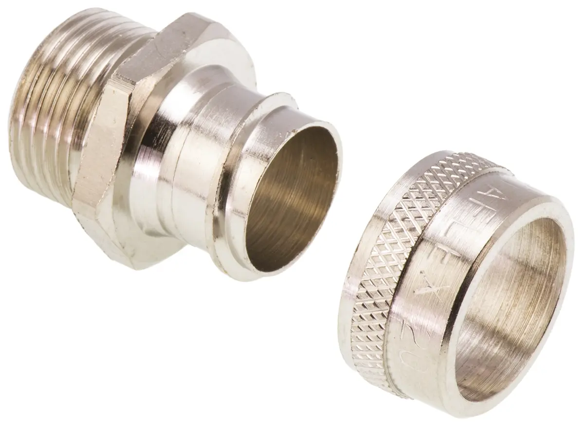 Produktfoto 1 von Adaptaflex S Messing Kabelrohr Befestigung M20 20 mm Silber Nickel-Finish IP40