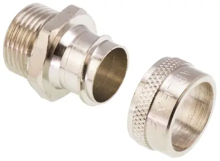 Produktfoto 1 von Adaptaflex S Messing Kabelrohr Befestigung M20 20 mm Silber Nickel-Finish IP40