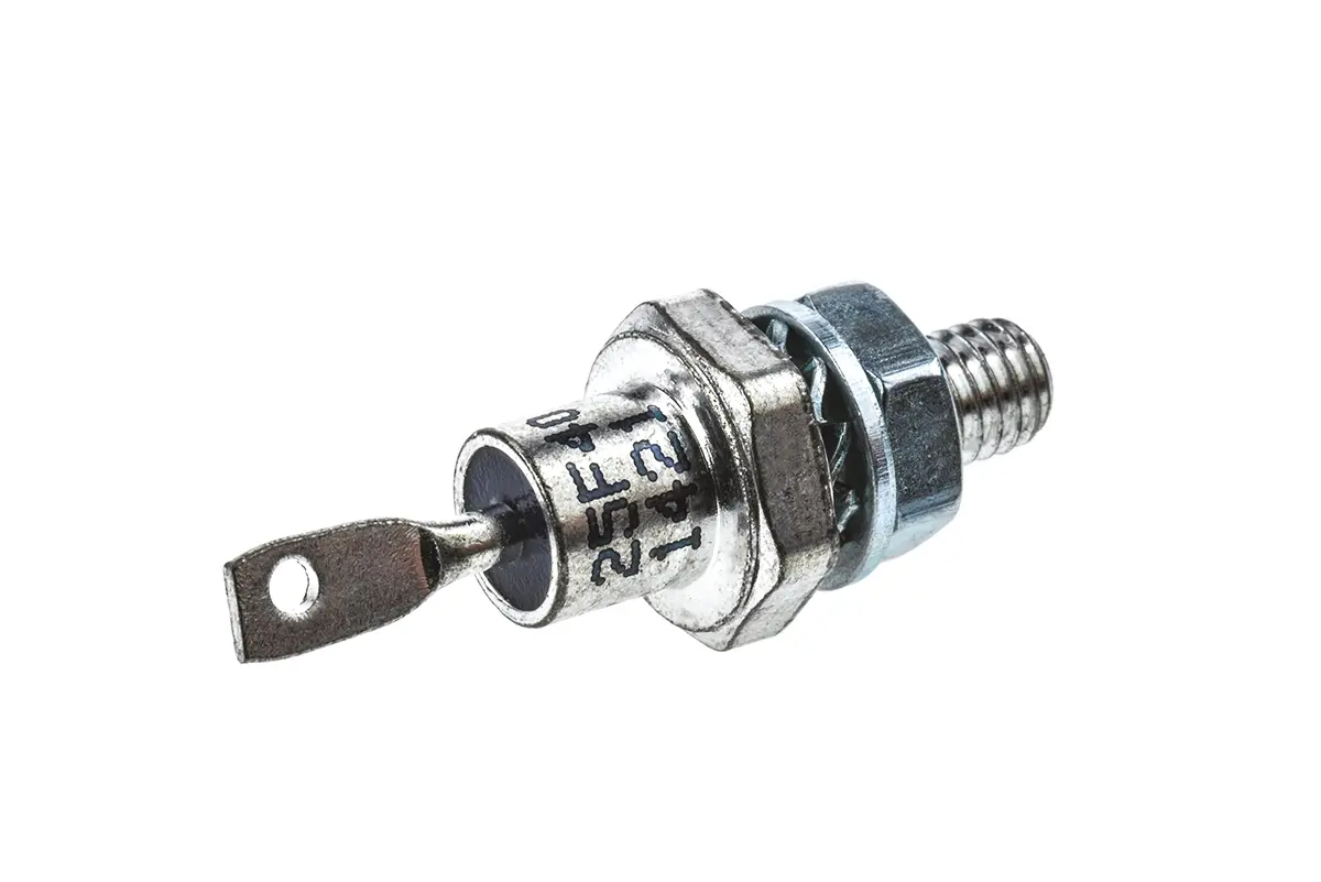 Produktfoto 1 von Vishay VS-25F Schraubanschlussklemme Diode Wechselnd Kathoden-Bolzen, 400 V / 25 A, 2-Pin DO-203AA