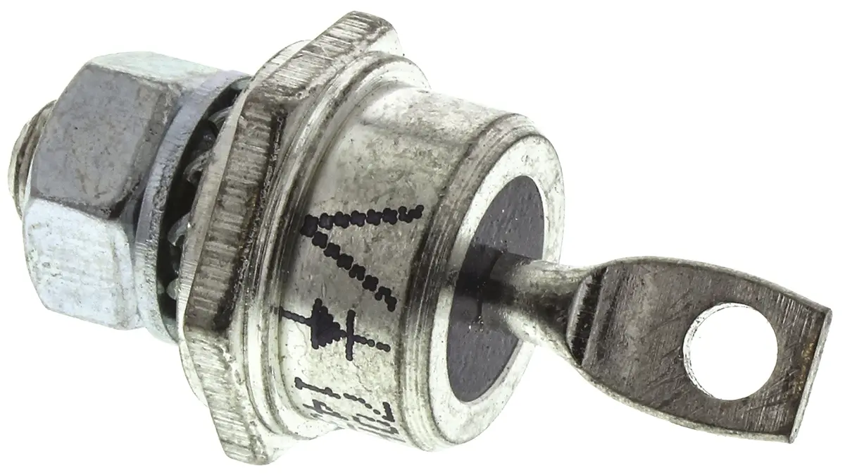 Produktfoto 1 von Vishay 70HF Schraubanschlussklemme Diode Wechselnd Anoden-Bolzen, 800 V / 70 A, 2-Pin DO-203AB