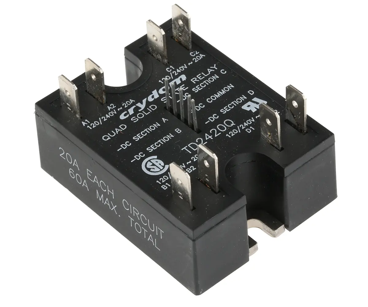 Produktfoto 1 von Sensata Crydom Quad SMD Halbleiterrelais mit Nulldurchgang 280 V / 20 A