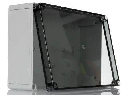 Produktfoto 1 von Rittal PK Kunststoff Wandanschlusskasten RAL 7035 IP66 Transparente Tür, HxBxT 180 mm, 254 mm x 90 mm