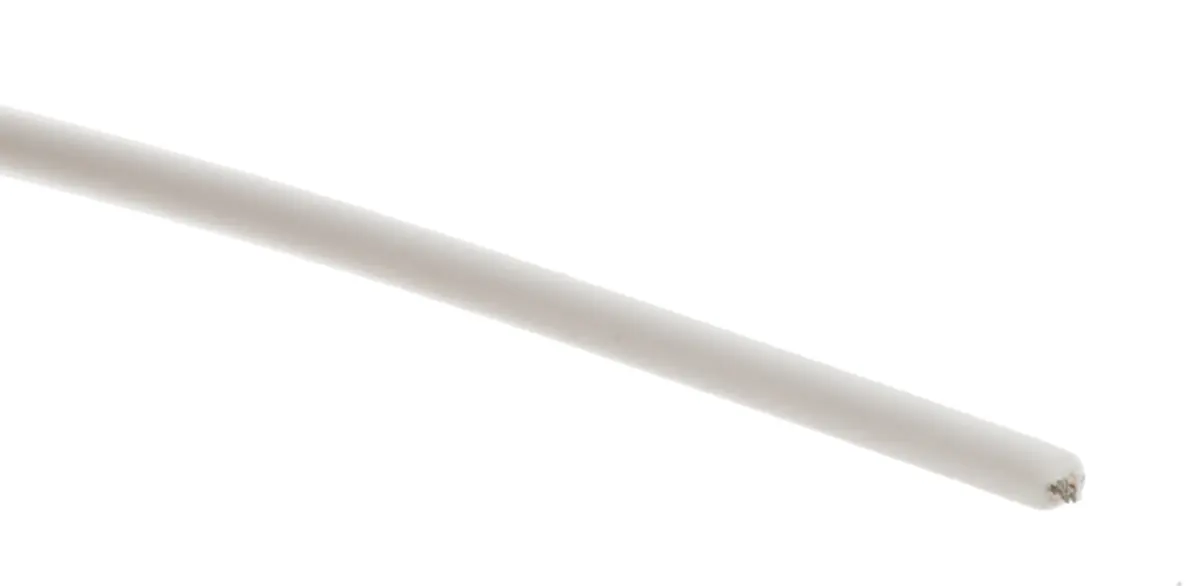 Produktfoto 1 von TE Connectivity Einzeladerleitung 0.25 mm², 24 AWG 100m Weiß Polyalkene isoliert Ø 1.02mm 19/36 Litzen