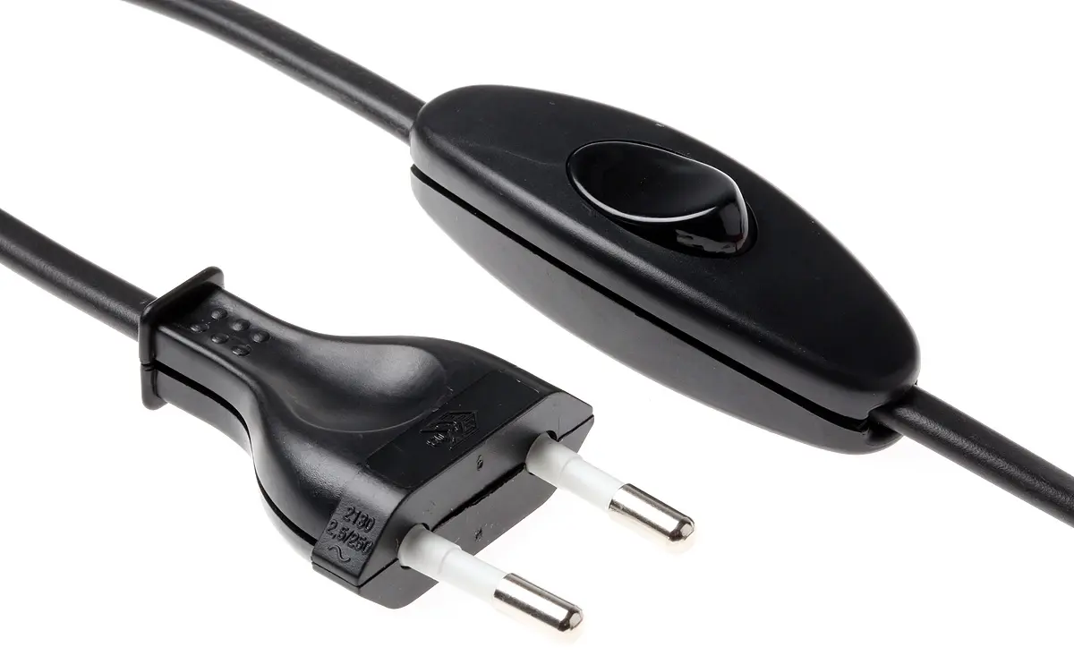 Produktfoto 1 von Orbitec Kabel mit Schalter, A Nicht abgeschlossen, B CEE 7/16 Eurostecker, 2 m Schwarz Polyvinylchlorid, 250 V