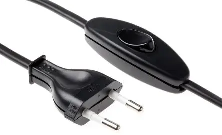 Produktfoto 1 von Orbitec Kabel mit Schalter, A IEC C7, Gerade, B CEE 7/16 Eurostecker, 2 m Schwarz Polyvinylchlorid, 250V