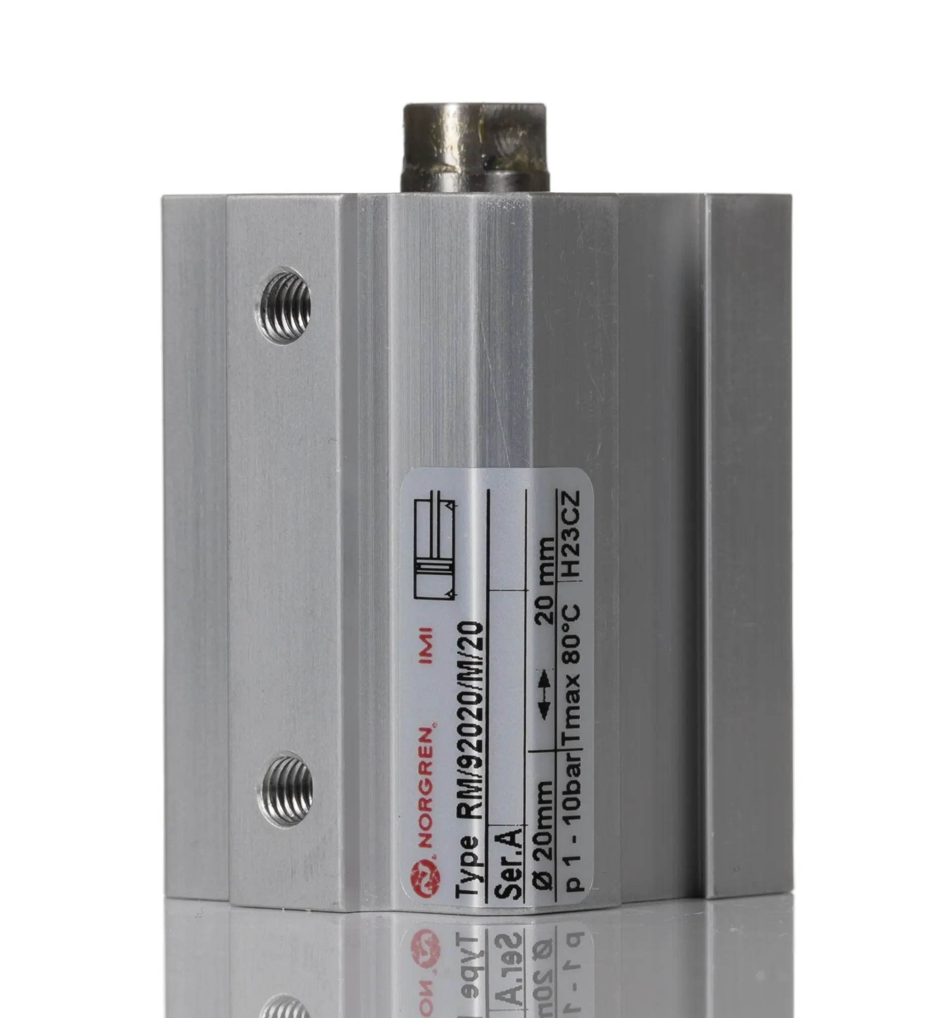 Produktfoto 1 von Norgren RM/92020/M. RM/92000, M5 Pneumatikzylinder doppeltwirkend, Bohrung Ø 20mm / Hub 20mm, bis 10 bar
