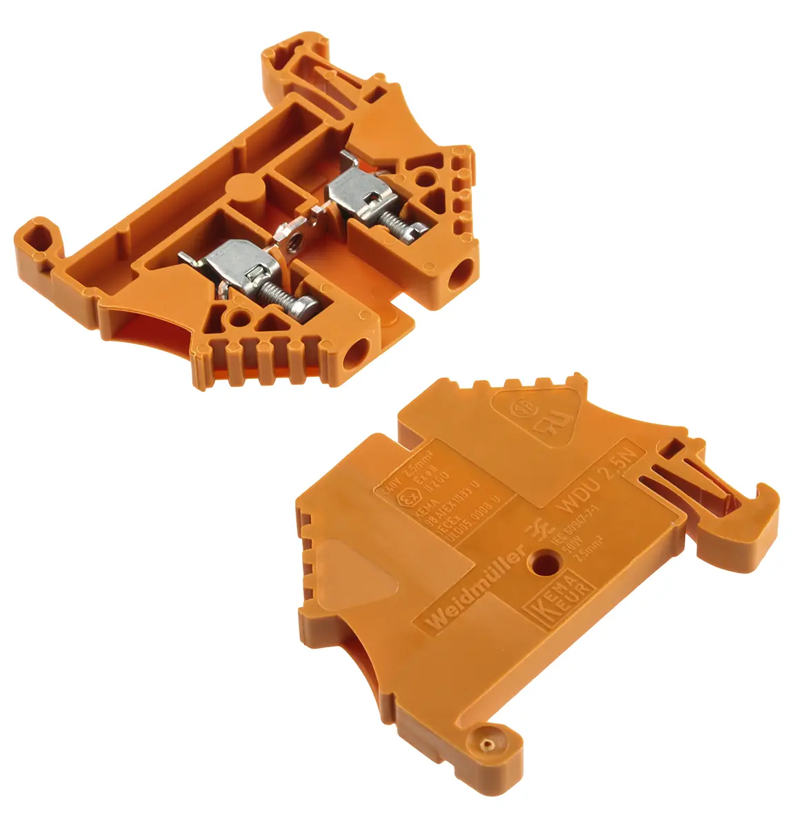 Weidmüller W Anschlussklemmenblock DIN-Schiene 1 Orange, 2.5 mm², 300 V Schraubbefestigung