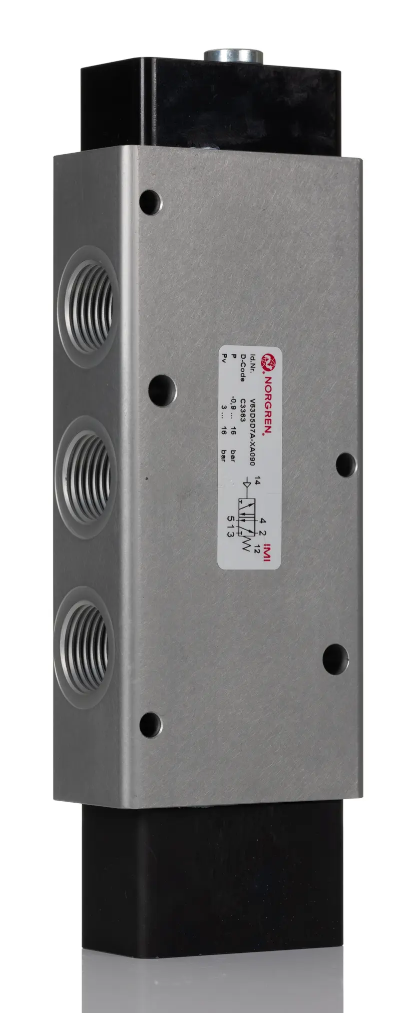 Produktfoto 1 von Norgren V63 Vorgesteuertes Magnetventil Inline G1/2, Pneumatisch/Feder-betätigt