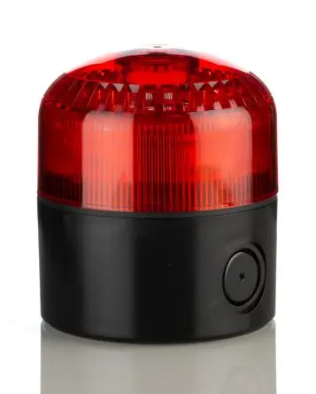 Produktfoto 1 von RS PRO LED, Mehrere-Licht Beacon-Sounder-Kombination 24V Rot IP65 Basis / 105 dB 105 dB @ 1m