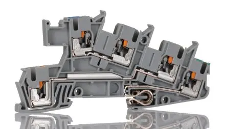 Produktfoto 1 von Phoenix Contact Schutzleiterklemme, DIN-Hutschiene, 5-polig, 12AWG, 4mm² Einsteck-Anschluss, Grau Polyamid