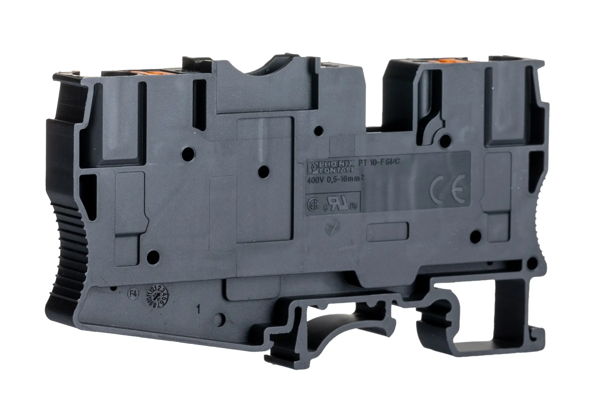 Produktfoto 1 von Phoenix Contact PT 10 Reihenklemme mit Sicherungshalter 1 Schwarz, 0.5 to 16 mm², 400 V Einsteck-Anschluss Abgesichert
