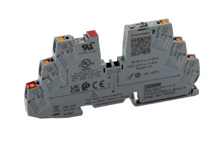 Produktfoto 1 von Phoenix Contact PTCB E1 CLIPLINE Elektronischer Schutzschalter 24V 1, 24A DIN-Hutschiene, Typ E L. 105.8 mm x 6.2mm