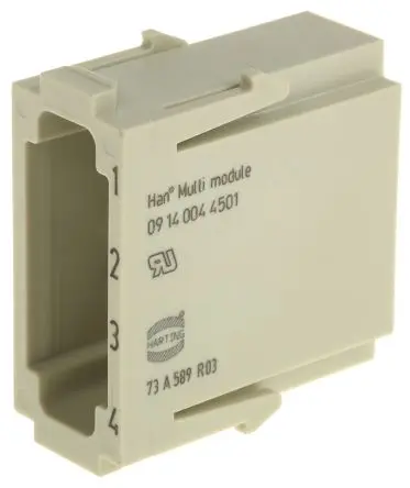 Produktfoto 1 von HARTING HAN Modular Modul für robusten Stromversorgungsstecker Stecker, 4-polig 1.5A, Gerade, Steckverbindermodul