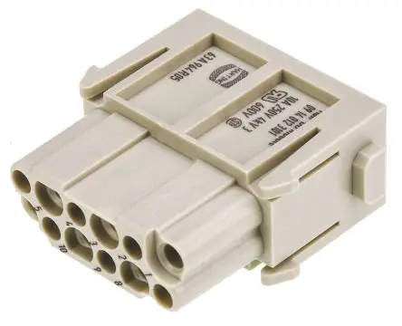 Produktfoto 1 von HARTING HAN Modular Modul für robusten Stromversorgungsstecker Buchse, 12-polig 10A, Kabel, Steckverbindermodul