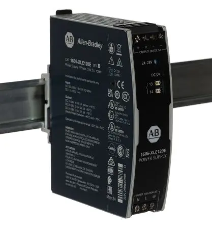 Produktfoto 1 von Allen Bradley 1606 DIN-Schienen Netzteil Geschalteter Modus 150 V dc, 240V ac Wechselstrom/Gleichstrom / 5 A 24V dc 480