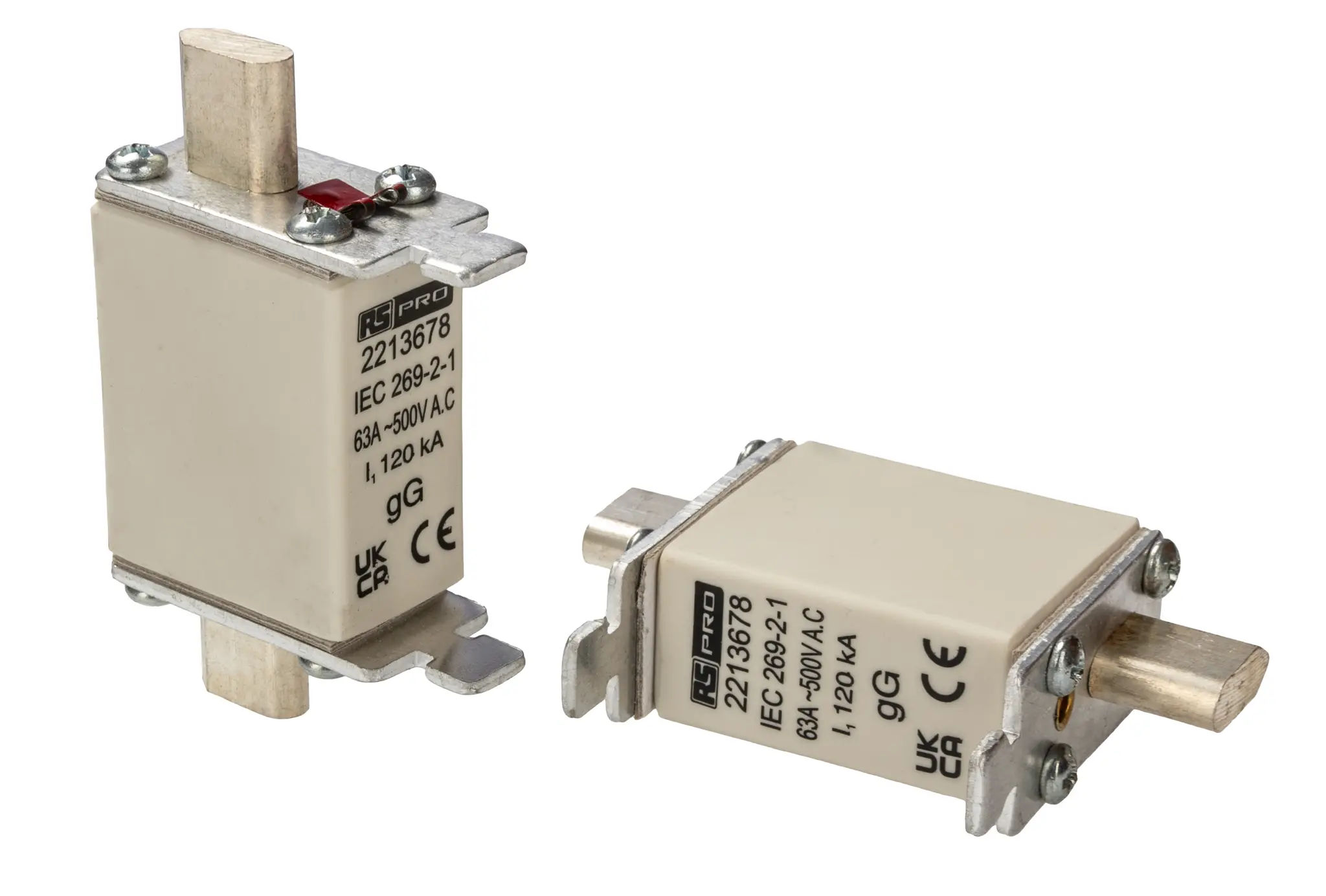 Produktfoto 1 von RS PRO NH-Sicherung NH000, 415V ac / 63A F, gG IEC 60269-2