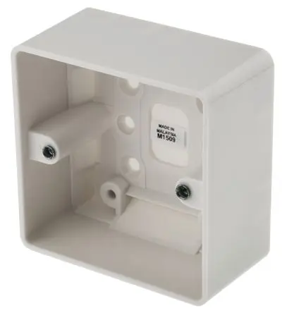 Produktfoto 1 von MK Electric Logic Plus Einbaubox Glänzend, 1-fach, Hochwertiger Duroplast, 87mm BS, 40 mm IP20 Oberfläche, Bündige