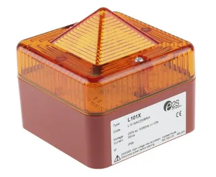 Produktfoto 1 von e2s L101X Xenon Filament/Warnsummer Signalleuchte 230V ac Gelb Oberfläche x 83 mm IP66