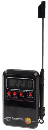 Produktfoto 1 von Testo Digitales Thermometer, Mini Alarm, Temperaturfühler, 1 bis 150 °C 2 max, Messelement Typ Einstich