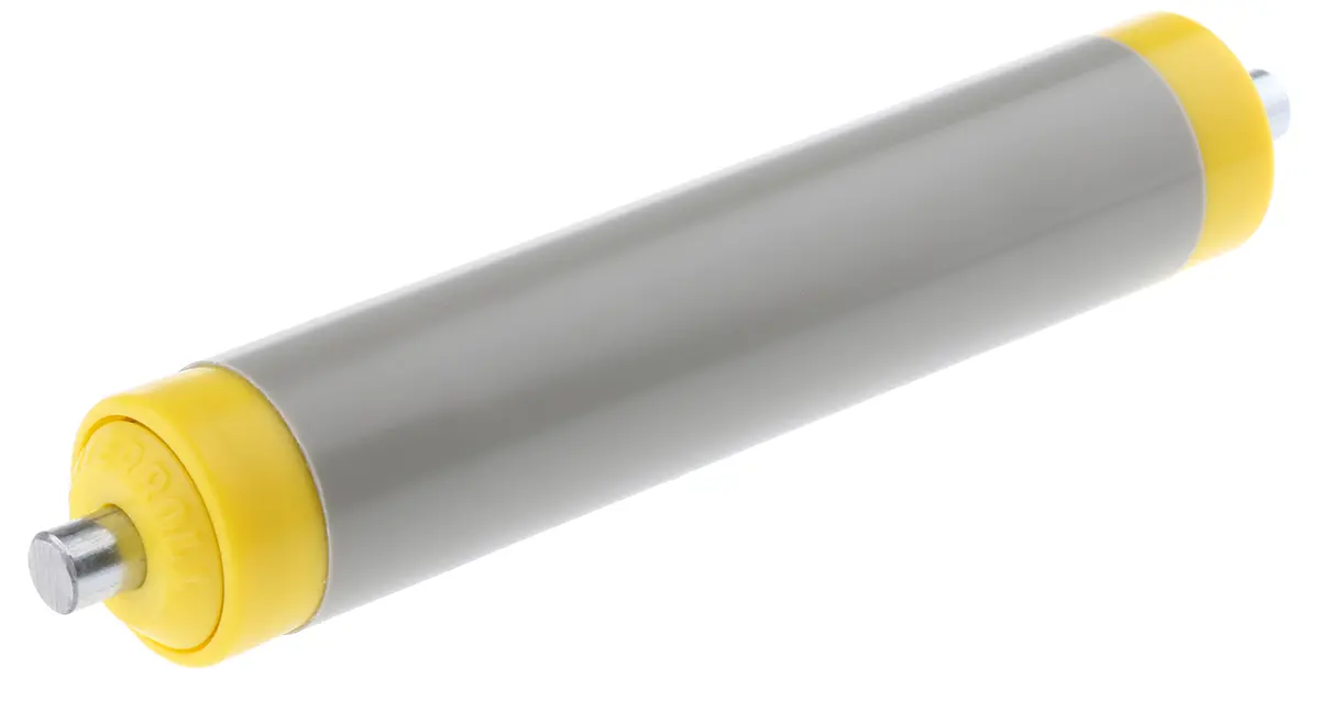 Produktfoto 1 von Interroll Kunststoff, Rund Transportrolle Ø 20 mm x 450 mm, Federbelastet Spindel 6 mm, Stahl 467 mm