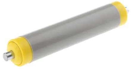 Produktfoto 1 von Interroll Kunststoff, Rund Transportrolle Ø 20 mm x 450 mm, Federbelastet Spindel 6 mm 90 N, Stahl 117mm
