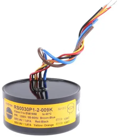 Produktfoto 1 von Nuvotem Talema Ringkerntransformator, Primär 230 V ac / Sekundär 2 x 9 V ac 2 Ausg. 30 VA, 1.67A 0.58 kg 60 Hz 50 Hz