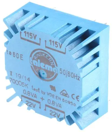 Produktfoto 1 von Nuvotem Talema Ringkerntransformator, Primär 230 V ac / Sekundär 2 x 22 V ac 2 Ausg. 1.6 VA, 36mA 82 g 60 Hz 50 Hz