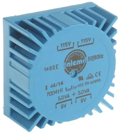 Produktfoto 1 von Nuvotem Talema Ringkerntransformator, Primär 230 V ac / Sekundär 2 x 9 V ac 2 Ausg. 10 VA, 556mA 252 g 60 Hz 50 Hz