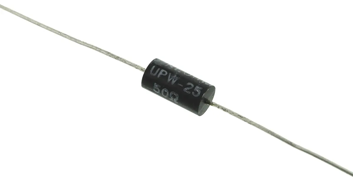 Produktfoto 1 von TE Connectivity UPW25 Gewickelt Widerstand, Axial 50 Ω 0.1 % / 0.25 W