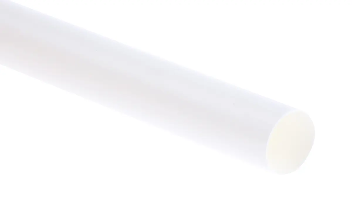 Produktfoto 1 von TE Connectivity RNF-3000 Wärmeschrumpfschlauch, Polyolefin Weiß, Ø 9 mm Schrumpfrate 3:1, Länge 1.2m