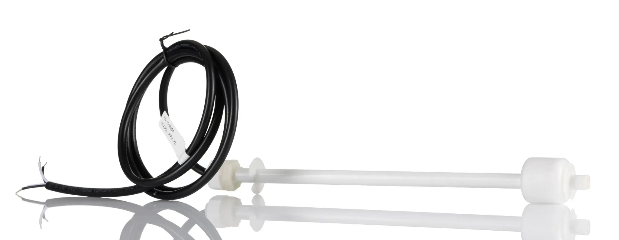 Produktfoto 1 von RS PRO Schwimmerschalter Kabel Silikon, 200 V dc, Nein, -40 °C 200 V ac → 85 °C, mit 350 mm Leitung