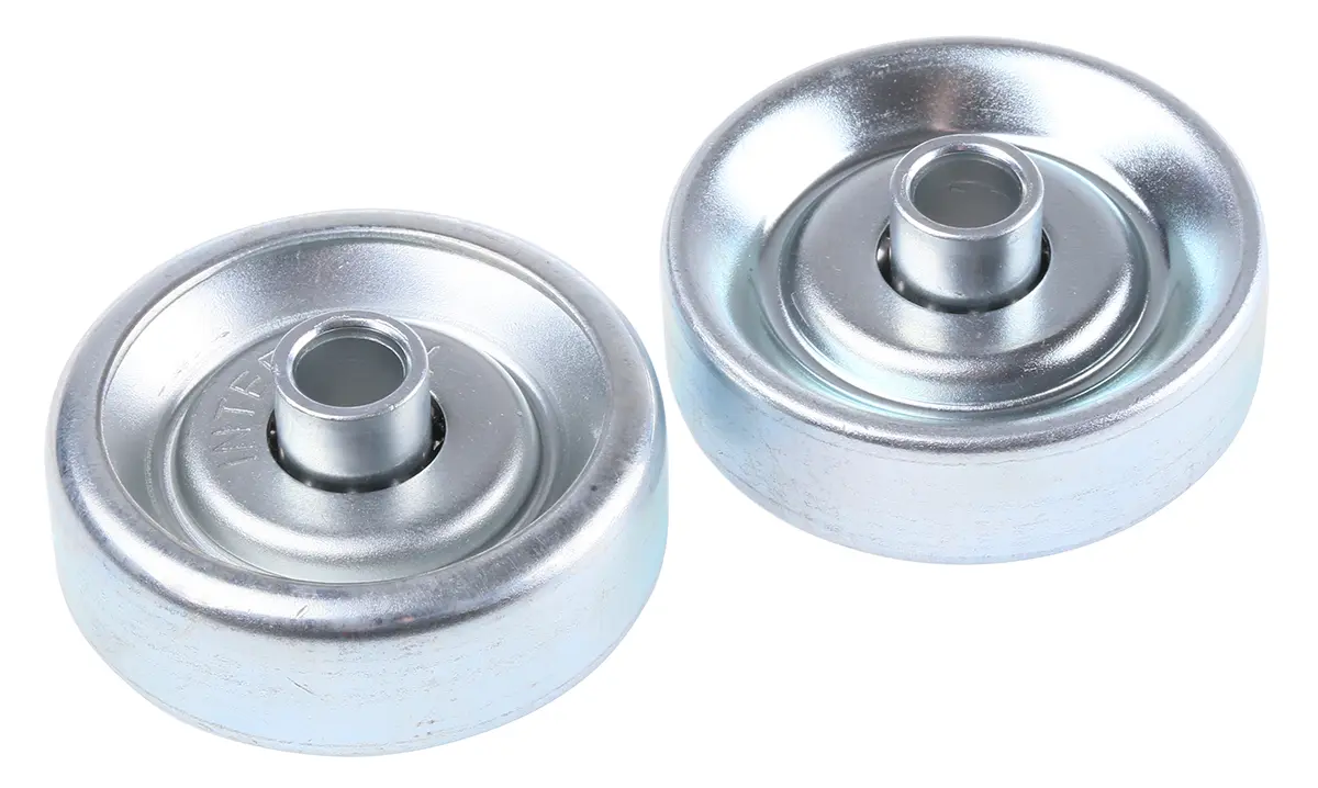Produktfoto 1 von Interroll ø 48 mm Gleitrolle, 200 N, 16 mm, 8.2 mm, 24 mm, Naben Mat. Stahl, Stahl-Reifen