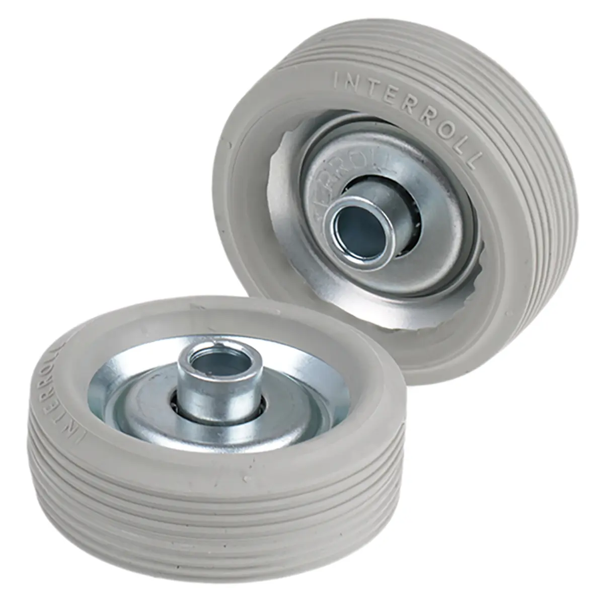 Produktfoto 1 von Interroll ø 48 mm Gleitrolle, 200 N, 16 mm, 8.2 mm, 24 mm, Naben Mat. Stahl, Gummi-Reifen