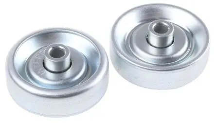 Produktfoto 1 von Interroll ø 48 mm Gleitrolle, 200 N, 16 mm, 6.5 mm, 24 mm, Naben Mat. Stahl, Stahl-Reifen
