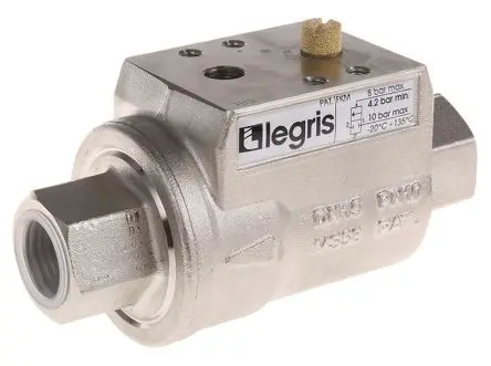 Produktfoto 1 von Legris Pneumatik-Schrägsitzventil Axial bis 10 bar 1/2 in