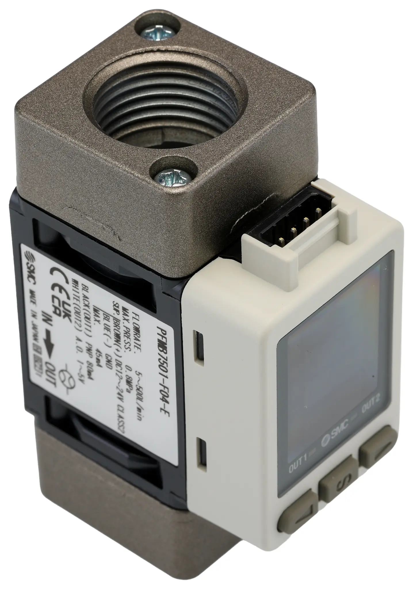 Produktfoto 1 von SMC PFMB7501 Durchflussregler 500 L/min, PNP, offener Kollektor Ausgang 12 V
