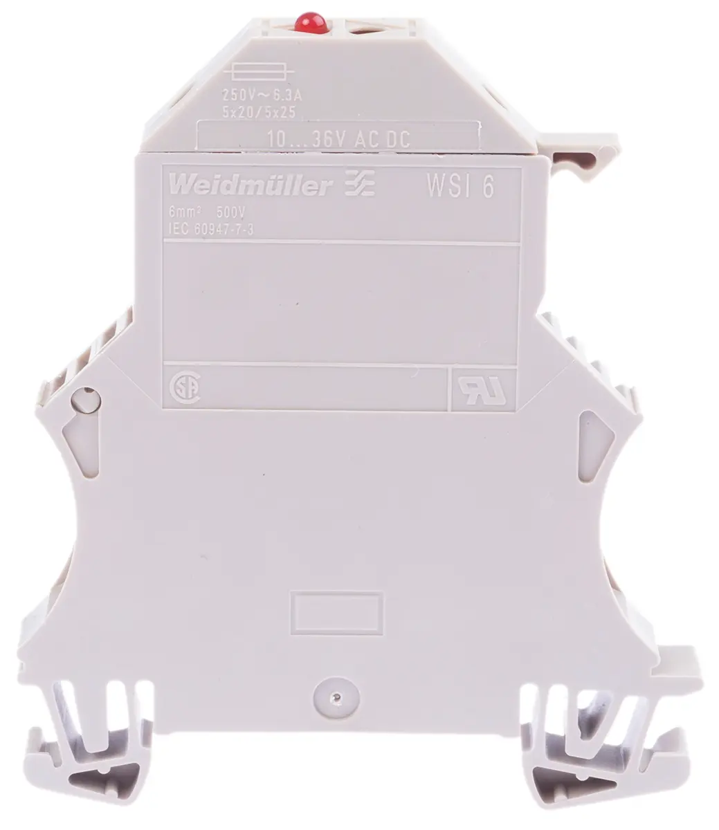 Produktfoto 1 von Weidmüller WSI Reihenklemme mit Sicherungshalter 1 Beige, 2.5 mm², 36 V dc Schraubbefestigung Abgesichert