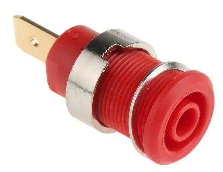Produktfoto 1 von Staubli 4 mm Buchse Rot Buchse für Laborstecker, Kontakt Gold, 1000V 32A Stecker
