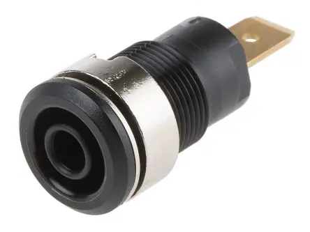 Produktfoto 1 von Staubli 4 mm Buchse Schwarz Buchse für Laborstecker, Kontakt Gold, 1000V 32A Stecker